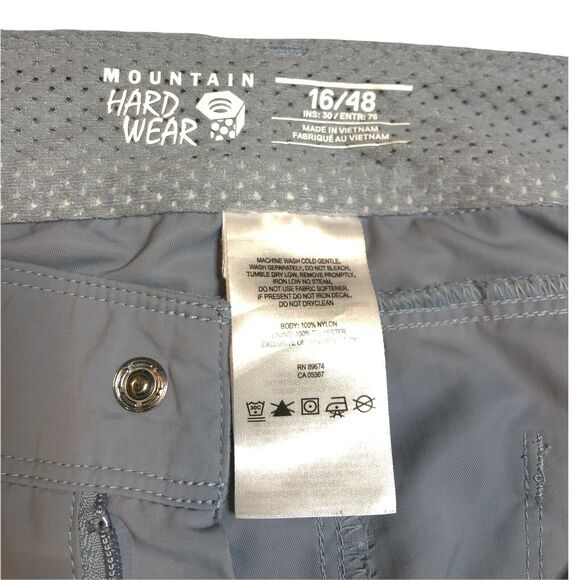 Mountain Hardwear Ramesa Convertible Outdoor Trail HIking Pants 16 Gray Nylon - Picture 3 of 7